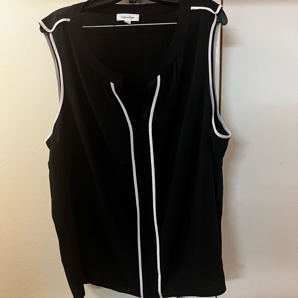 Calvin Klein Modest V-Neck Blouse